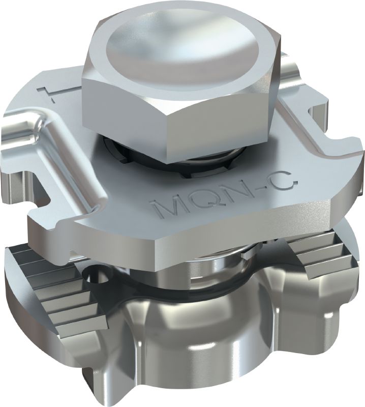MQN-C Galvanized channel connector for joining any elements with a butterfly opening