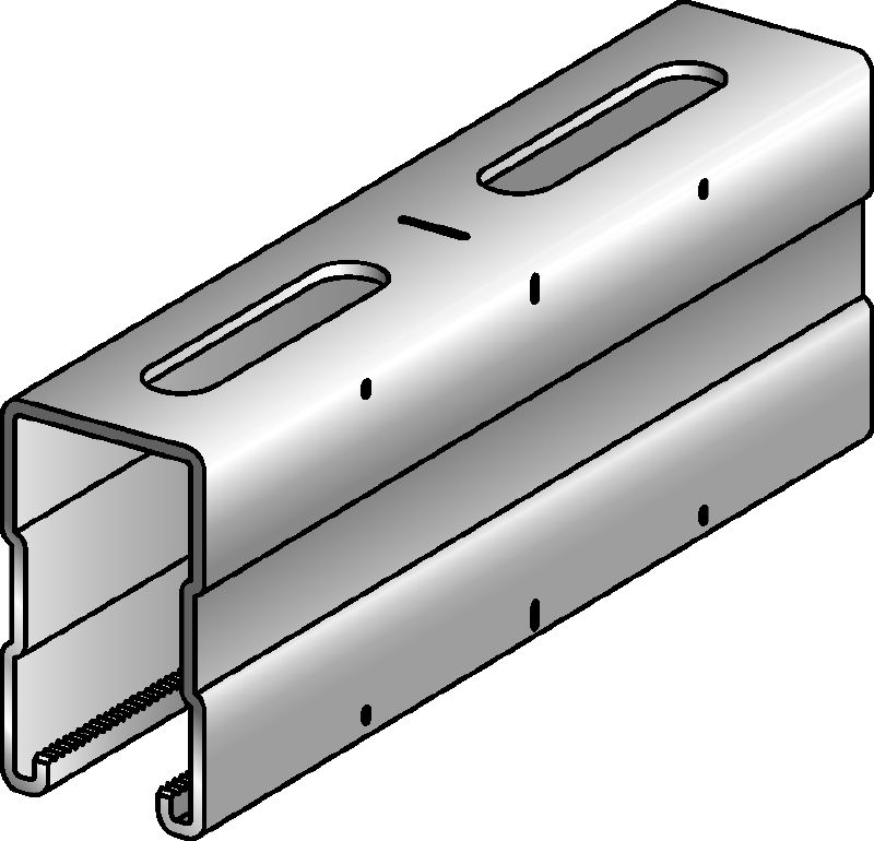 MQ-72-F channel Hot-dip galvanized (HDG) 72 mm high MQ strut channel for medium/heavy-duty applications