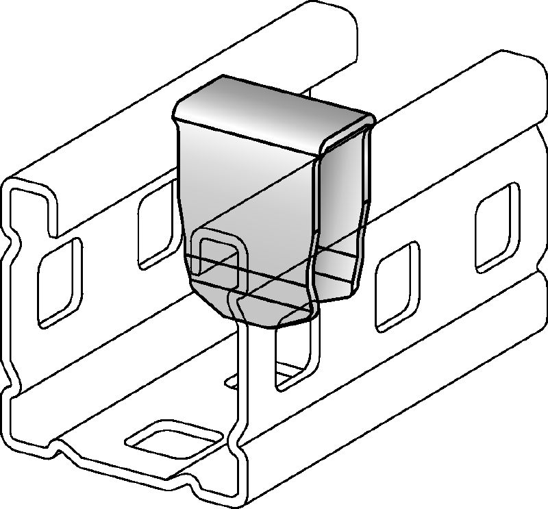 MC-PI Channel stiffener Galvanized channel stiffening insert for use where threaded components/bolts are fitted through the sides of MC-3D installation channel indoors