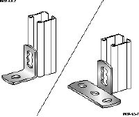 MQP-1-F Channel foot Hot-dip galvanized (HDG) channel foot for fastening channels to concrete in light/medium-duty applications