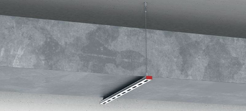 MW-CL Channel lock Adjustable channel lock for fastening strut to wire rope when assembling trapeze Applications 1