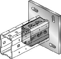 MIC-C-AA Hot-dip galvanized (HDG) baseplate for fastening MI-90 girders to concrete using two anchors