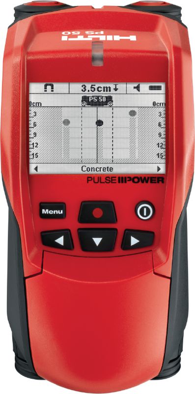 PS 50 Multidetector Versatile detector to find rebar, pipes, live wire and wood for safe drilling