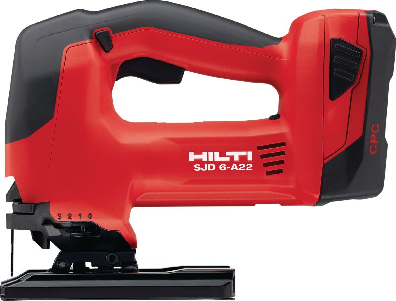 SJD 6-A22 Cordless jigsaw Powerful 22V cordless jigsaw with top D-handle for a comfortable grip and superior control during curved cuts